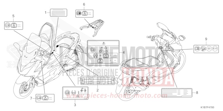 CAUTION LABEL for Forza 350 MAT CYNOS GRAY METALLIC (NH312) from 2021